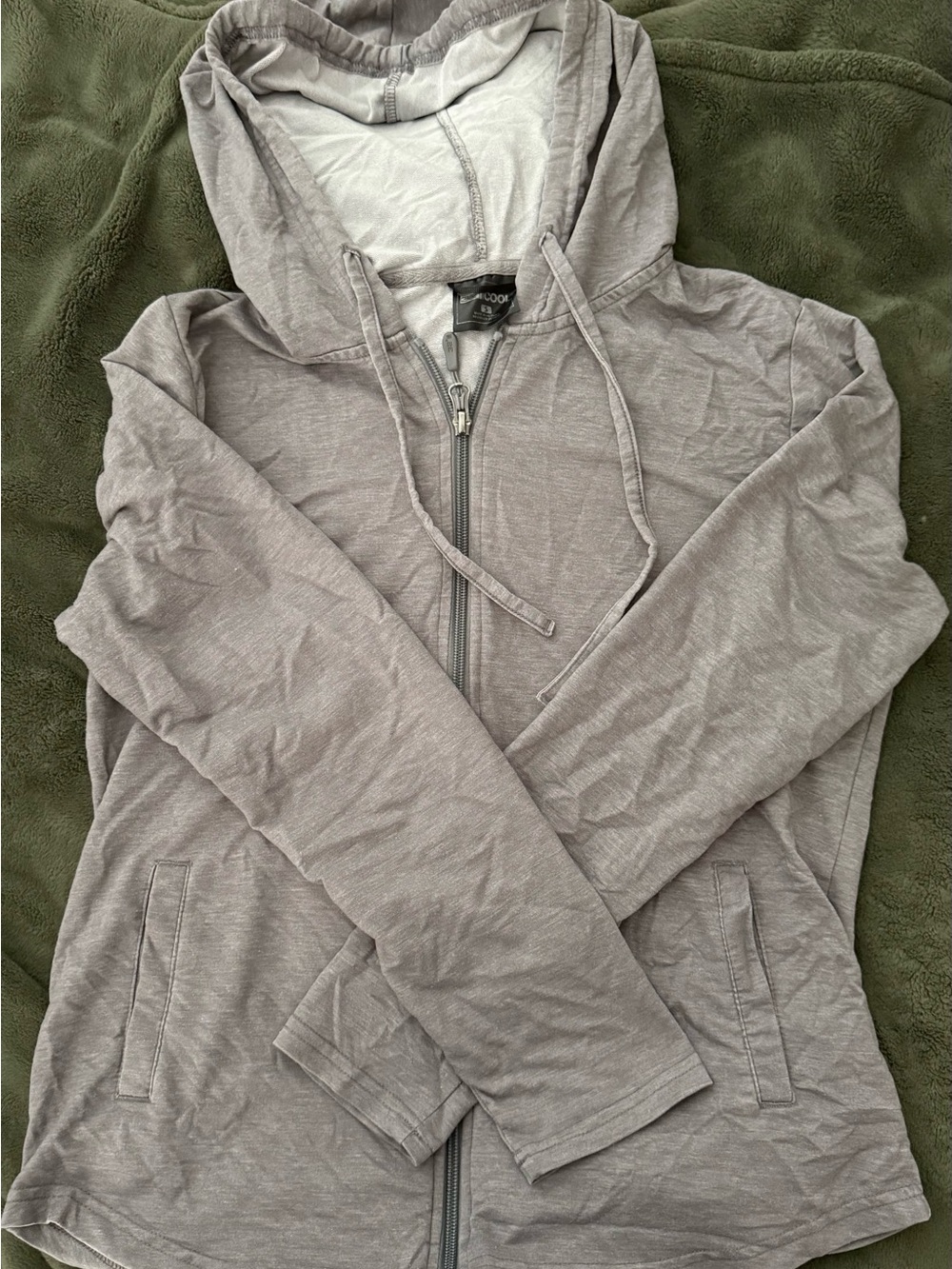 32 Degrees Light Gray Hooded Zip-Up Jacket